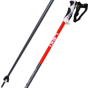 LEKI Bold S Skistöcke 135 cm / rot-weiß-anthrazit